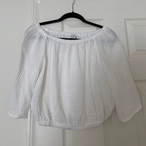 White crop blouse